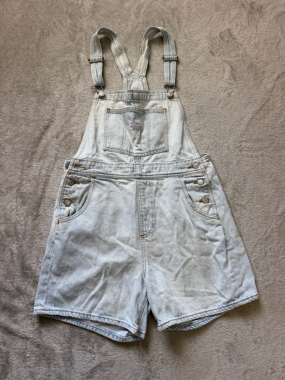 Levi's Light Blue Denim Short Overalls - Women